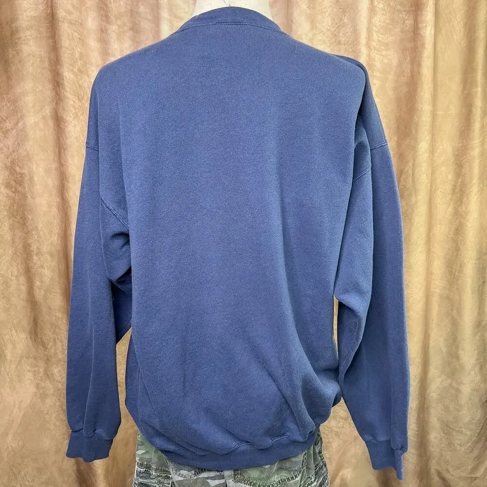 Vintage 90s Eagle Sweatshirt American Tradition Crewneck Navy USA Flag Animal